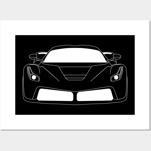 La Ferrari White Outline Wall Art by kindacoolbutnotreally